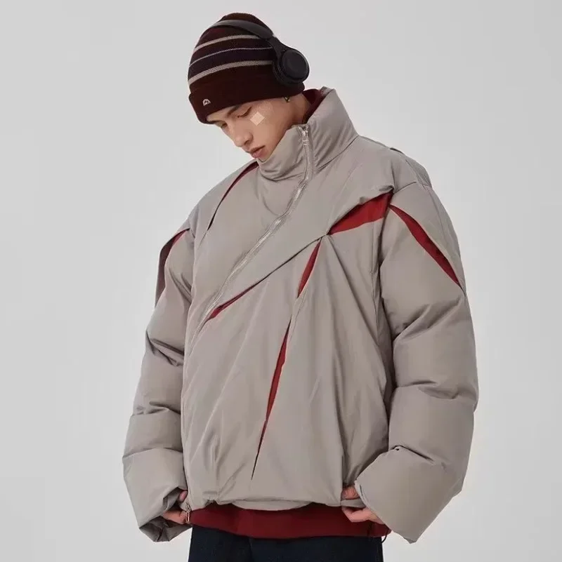 American Cotton Padded Jacket Men Women Winter High Street Thicken Warm Stand Collar Coat Hip Hop Loose Cutting Design Outwear cotton jacket parka coat parkas coat