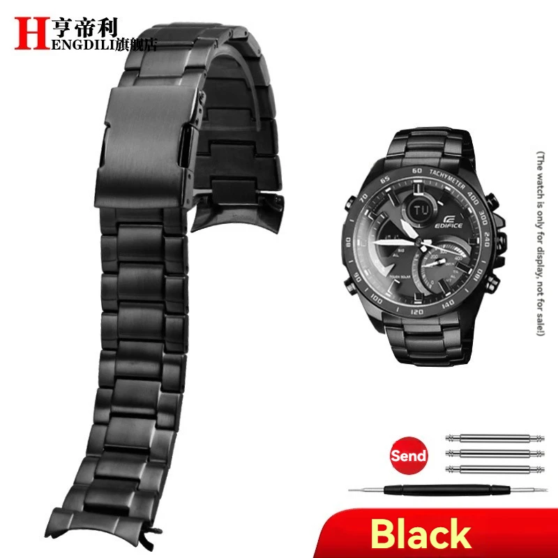 thumbnail image 1 of Correa de reloj para Casio Edifice Series 5582 ECB-900 ECB-900YDB, correa de reloj de acero inoxidable macizo, accesorio de pulsera de 22 mm, 1 of 5