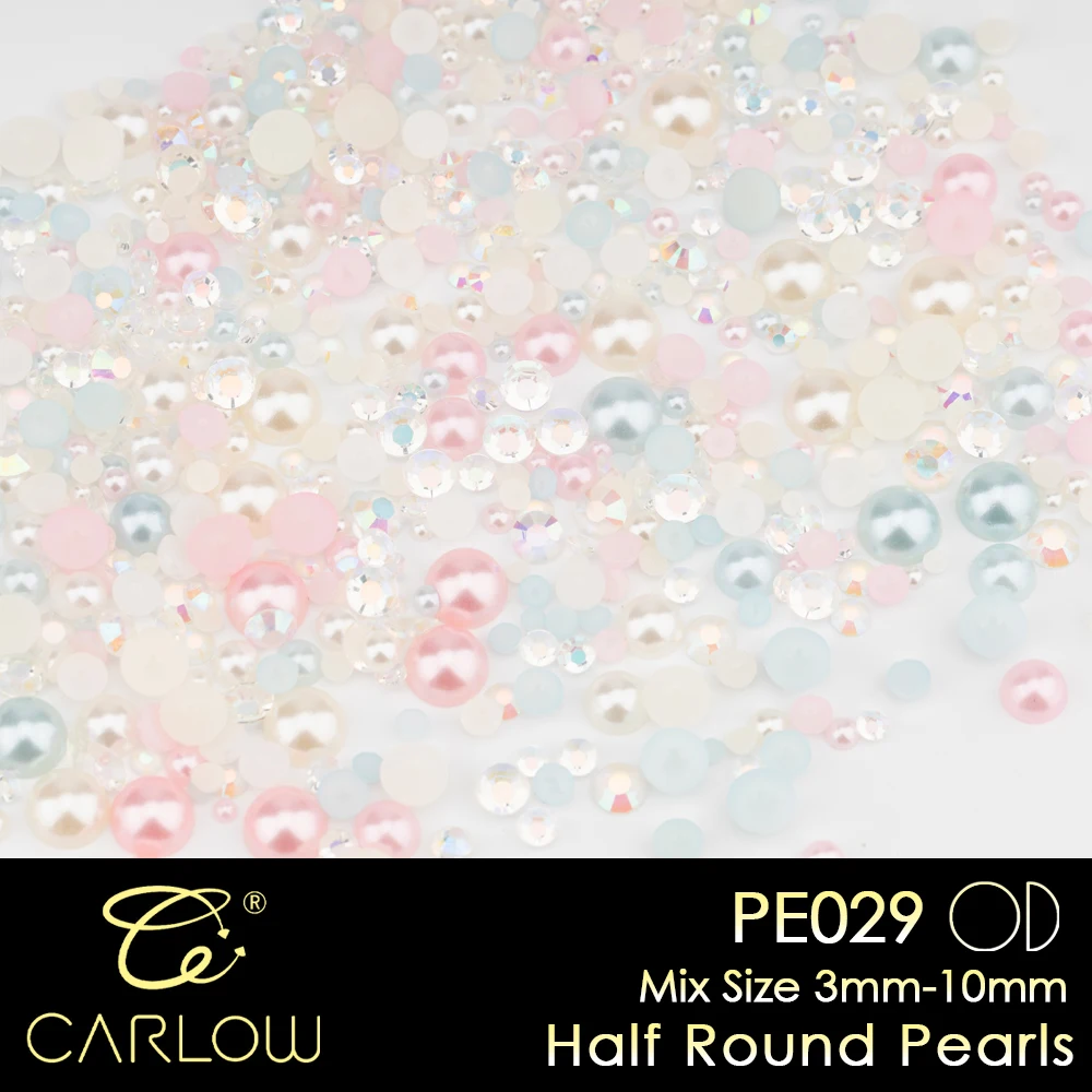 CARLOW Rosa und Blau Fantasy Bubble Color Halbkreis Imitation Perle Maniküre Tassen Zubehör 029