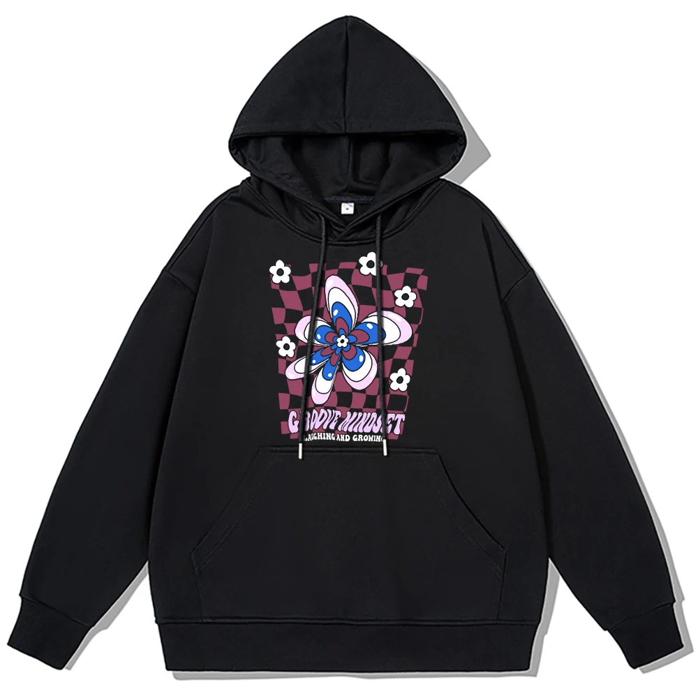 

Groove Mindset Laughing And Growing Printed Hoody Men Street Casual Hoodie Hip Hop Oversized Sweatshirt Cotton Clothes Couple