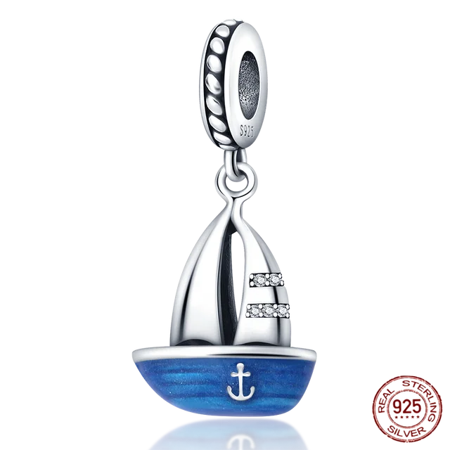 925 Sterling Silver Ocean Series Narwhal Charm Starfish Ocean Waves & Fish Beads Fit Pandora Bracelet DIY Pendant Woman Jewelry PAC065