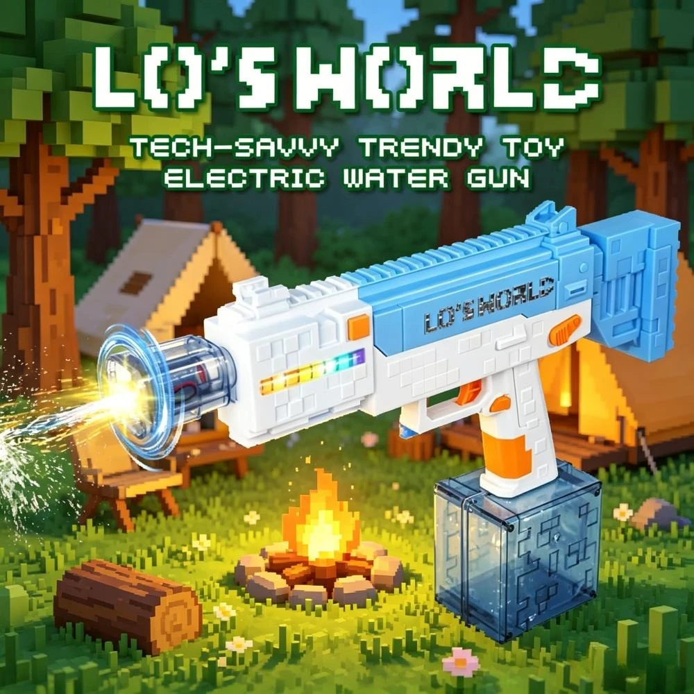 새로운 트렌디 픽셀 물총, 반동 기능, 멋진 조명, 대용량, 자동 흡수 기능으로 여름 야외 물놀이에 적합