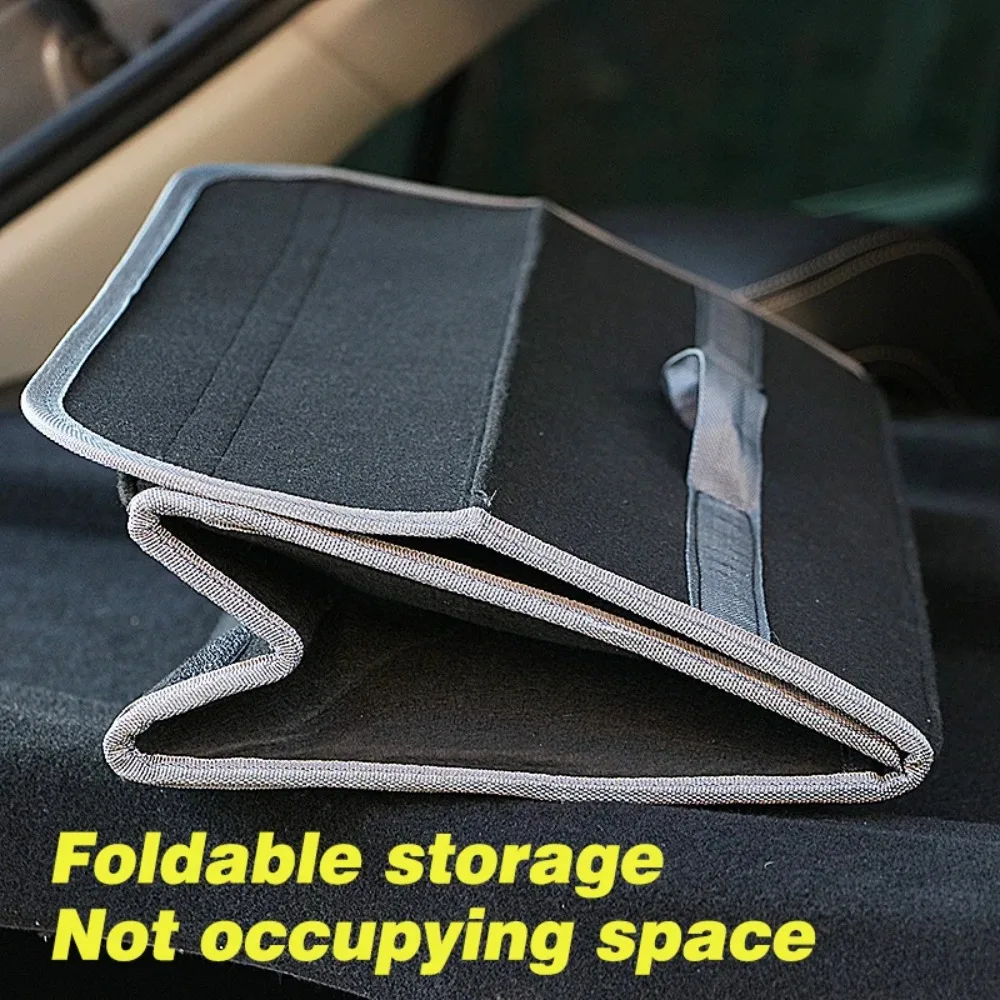 Large Car Trunk Storage Bag Organizer Soft Felt Anti Slip Box Debris Sorting Tool Accessories