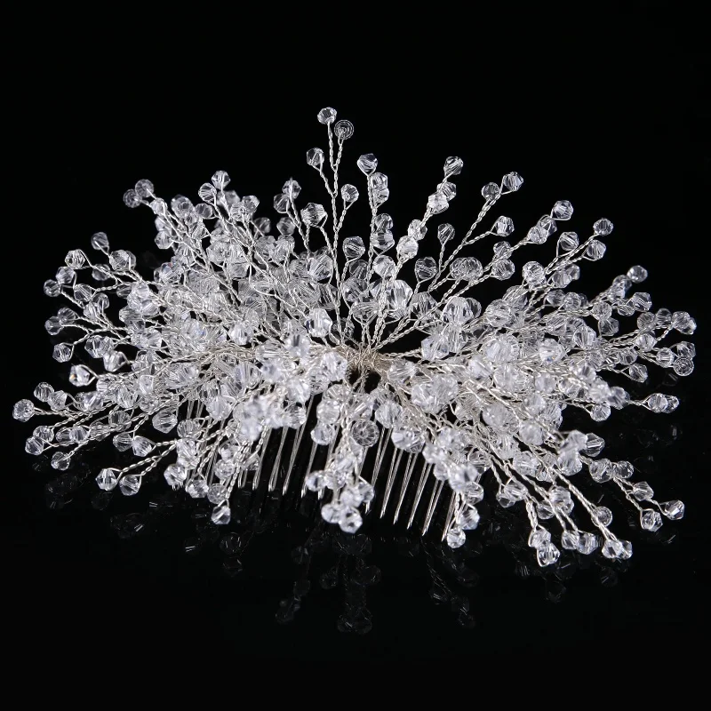 Luxus Kristall Haar Kamm Clip Haarnadel Für Frauen Braut Strass Braut Hochzeit Haar Zubehör Schmuck Kamm Clip Pin Stirnband – Detail 1