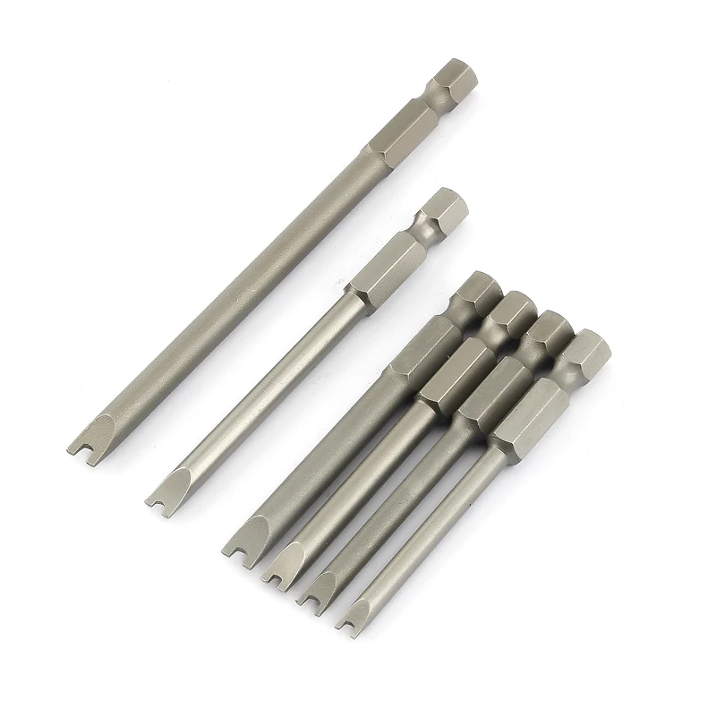 

6Pcs U-Type 65 75 100mm Security Bit Set Tamper Proof Screwdriver Drill Bit Screw Driver Bits Hex Shank Magnetic U Shaped