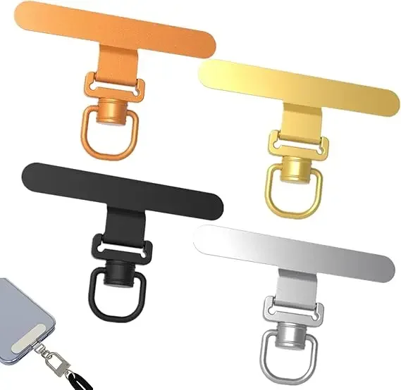 Universal 360° Rotating Phone Strap Holder - Stainless Steel Clip with Anti-Lost Gasket