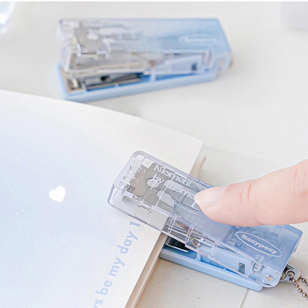 Folding Stapler Simple Cute School Supplies Small Size Convenient Mini Stapler Portable Stationery Binding Machine