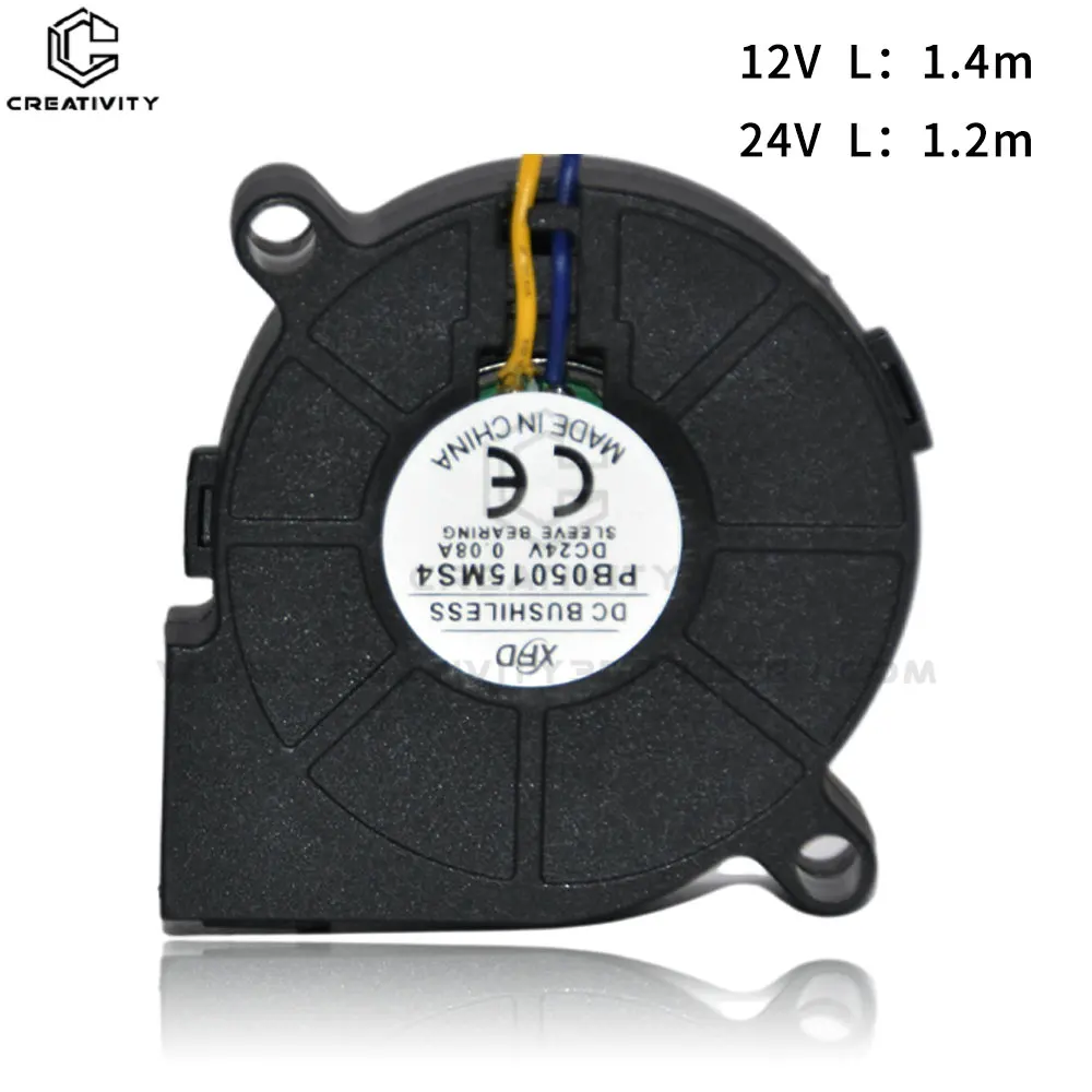 Fan 12V 24V Cooling Turbo Brushless 3D Printer Parts 2Pin For Extruder DC Cooler Blower Plastic 4010 5015 cooling fan
