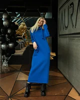 Plus Size Women Fashion Loose Autumn Winter Large Knitted Hooded Long Dress Velvet Hoodie Casual Dress Splicing Warm Dress - Image 6