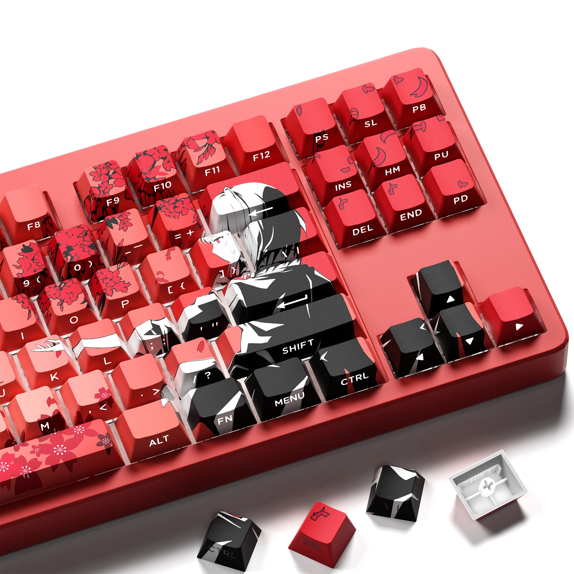 XVX Raven Sakura Keycap Cherry Profile Dye Sub Side Print