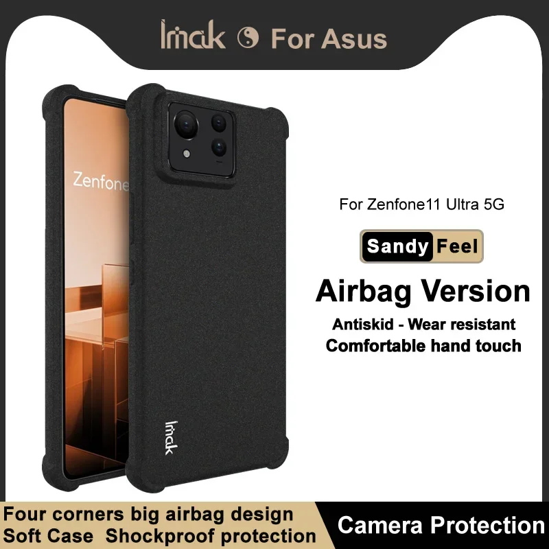 Zenfone9 Zenfone 10 11 Ultra Matte Back Case IMAK Lens 360 Protect Flexible Air Bag for Asus Zenfone 9 Case Phone Zenfone8 Funda 3