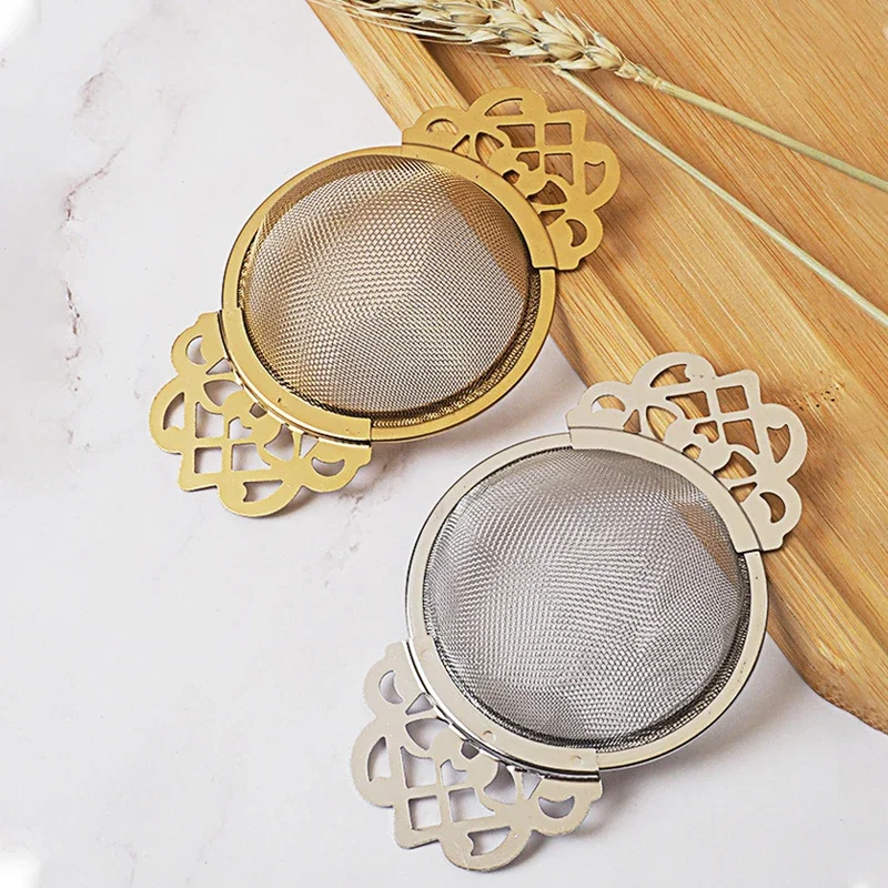 Double-layer Fine Mesh Tea Strainer Stainless Steel Filter Sieve Teaware Lace Tea Drain Useful Infusers Kitchen Accessories tea infuser tea strainer tea filter