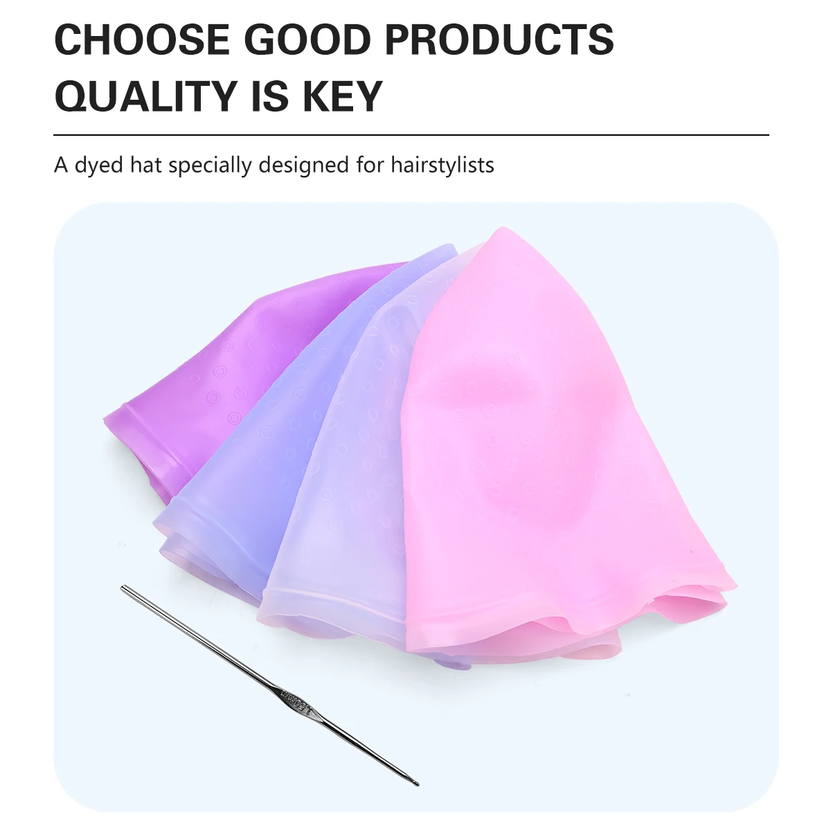 살롱 헤어 컬러링 하이라이트 염색 캡, 재사용 가능한 틴트 헤어 모자, 크로셰 후크 포함, 전문 이발 도구 용품, 4 색
