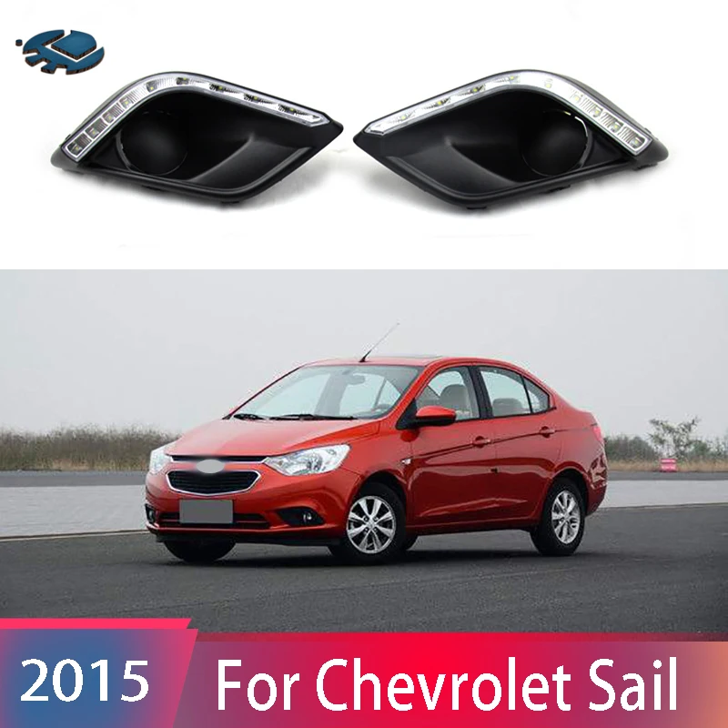 

2 pcs Daytime LED White Driving Light For Chevrolet Sail 2015 DRL 6000K Fog Lights White Day Light