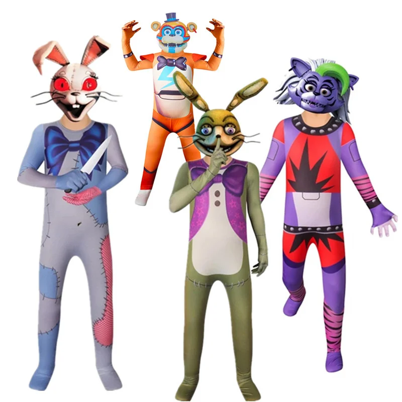 Cosplay Five Nights Freddy's para crianças, fantasia de Halloween, macacão  extravagante, Bonnie pesadelo, Freddy FNAF, presente de Natal Anime -  AliExpress