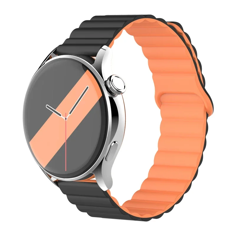 Magnetic Loop Silicone Link Bracelet, 20mm/22mm Band Strap