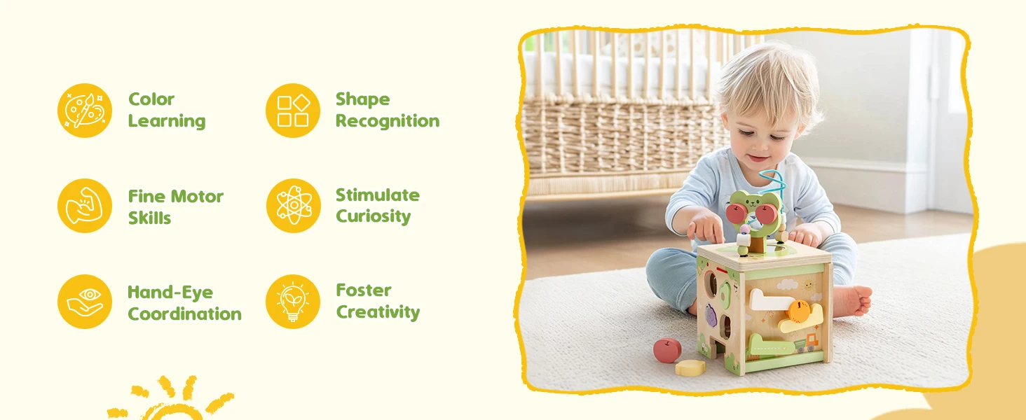Wooden Montessori Activity Cube