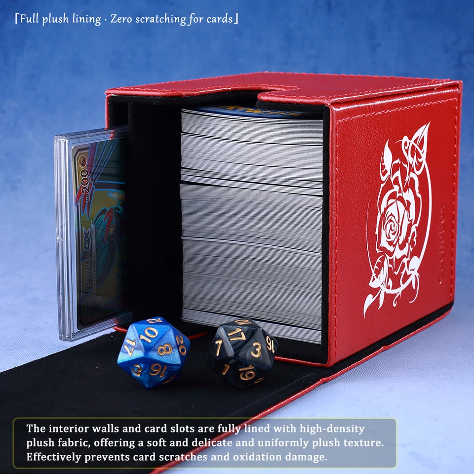 Black Rose Dragon ​Trading Card Storage Deck Box with Display