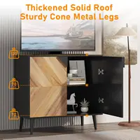 Storage Cabinet with Shelf & Doors, Modern Freestanding Console Accent Sideboard Buffet for Dining Room, Living Room, Entryway 4