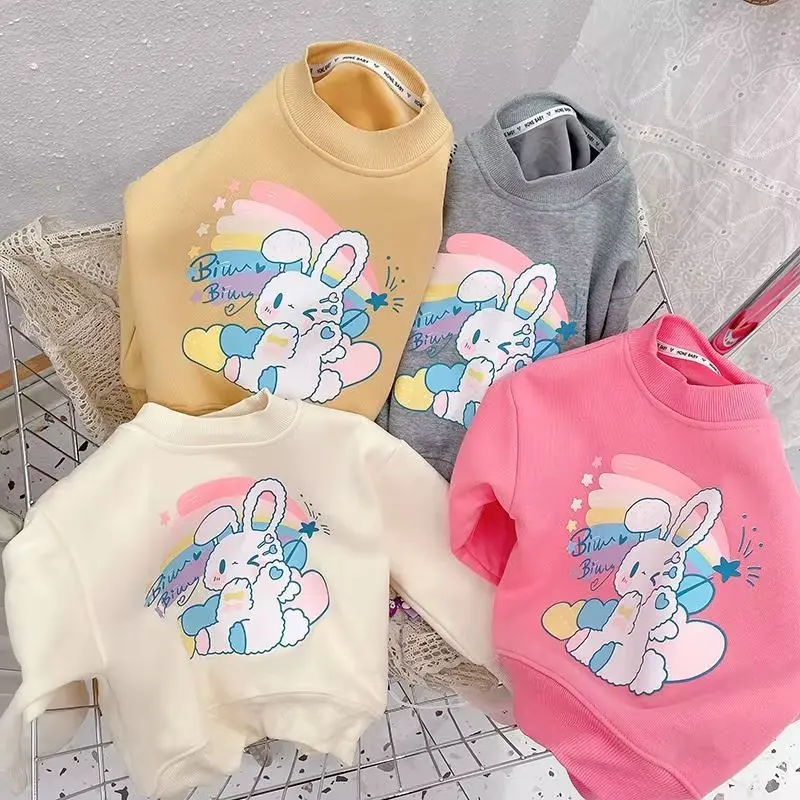 

New Girls Long Sleeve T-shirt Spring Children'sTees Baby Wearing Cartoon Kid's Bottoming Shirt Spring Autumn 2022 Fashion