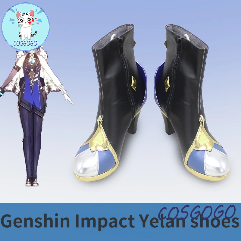 cosgogo-nova-chegada-jogo-genshin-impacto-yelan-cosplay-sapatos-femininos-de-salto-alto-sapatos-cosplay