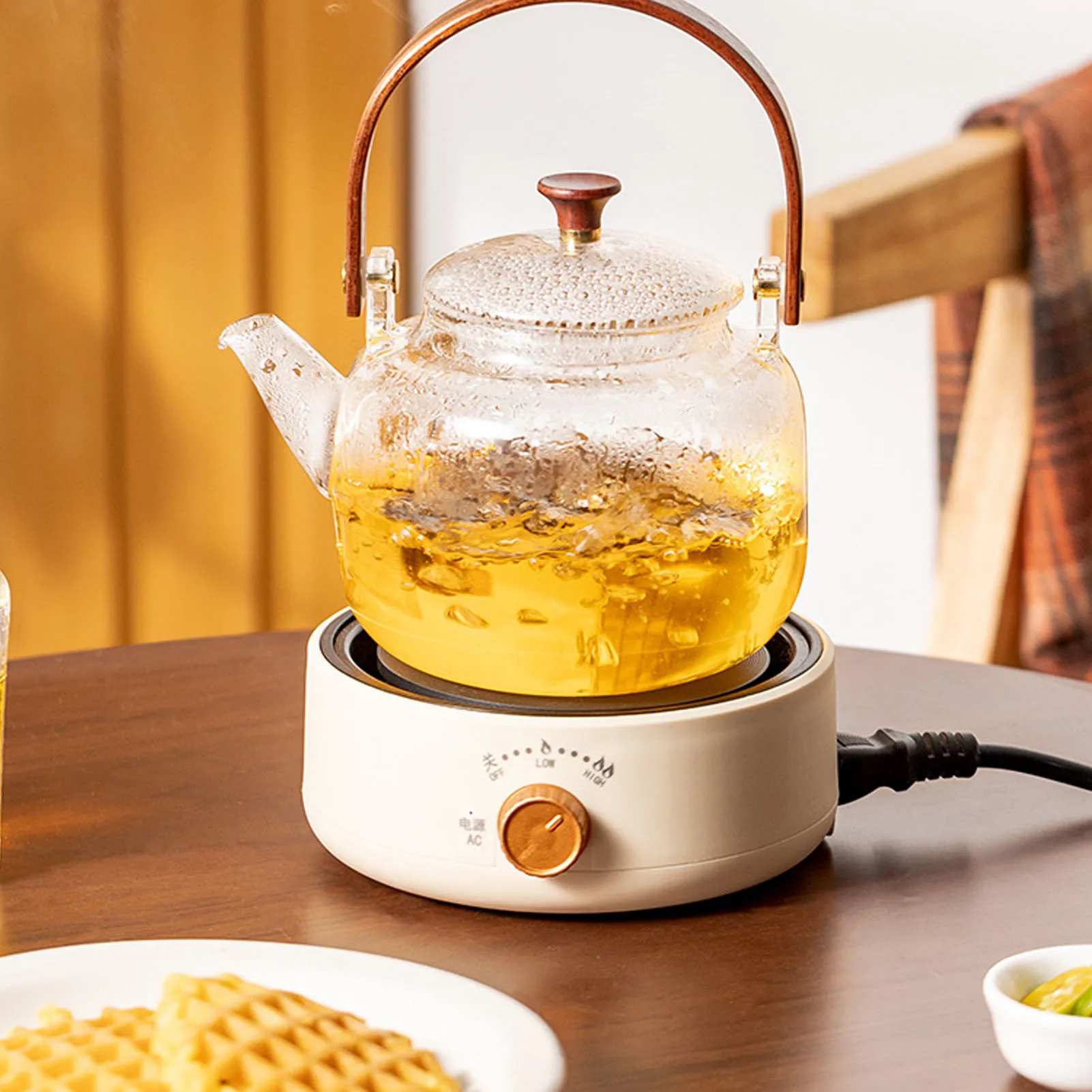 Description Picture 3 of itemElectric Tea Stove, Multifunctional Mini Anti-Dry Burning,  ABS Construction, Fast Heating Hot Plate for Office Home Use CN 220
