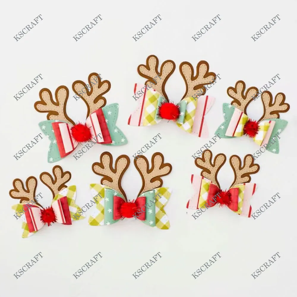 KSCRAFT Christmas Reindeer Bows Cutting Dies Stencils for DIY Scrapbooking Decorative Embossing DIY Paper Cards