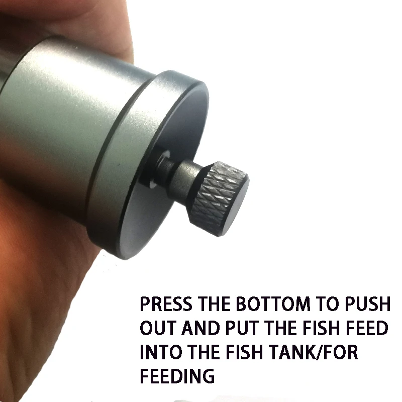 Fish Feeder Handheld Finger Pressure Aluminum Alloy DIY Feeder Mini Small Batch Fish Quantitative