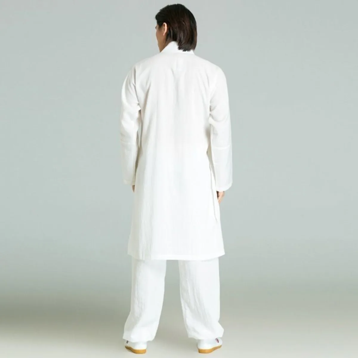 Ming Dynasty Hanfu Men Set Chinese Style Lay Buddhist Clothing Ancient Zen Robe Taoist Long Gown Traditional Costume