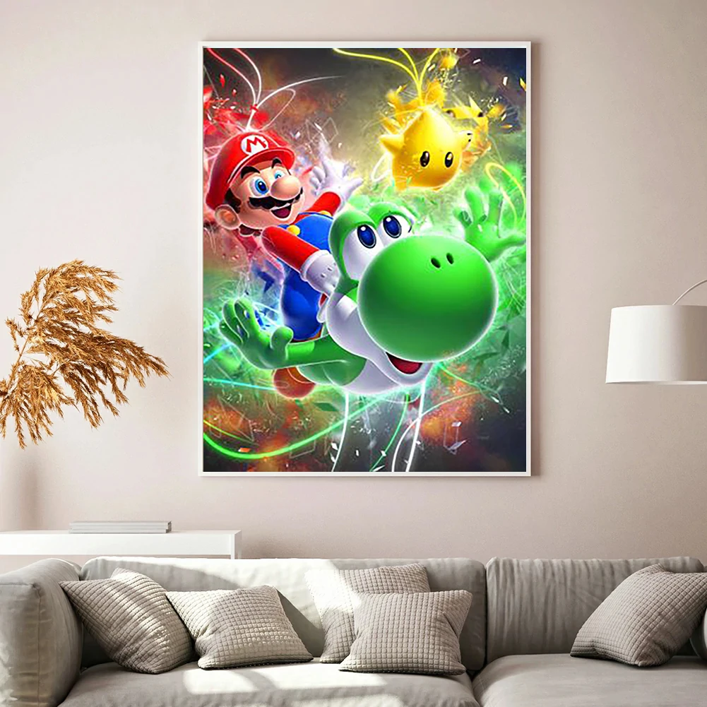 Japanese Anime Cartoon Colorful Super Mario Diamond Painting Kit Dinosaur  Cross Stitch Car Rhinestone Handmade Mosaic Art Gift - AliExpress