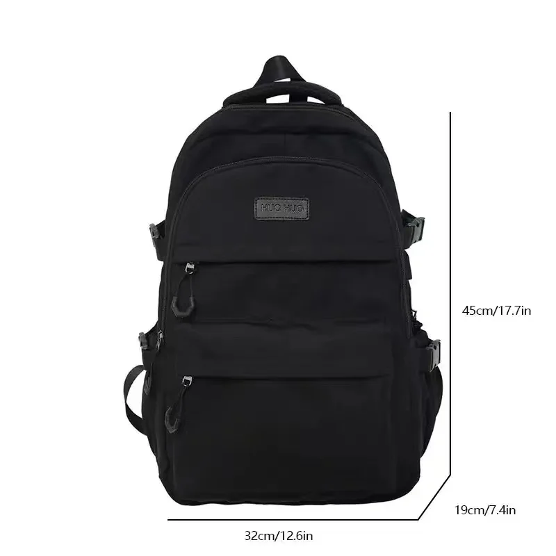 College Style Canvas School Bags For Girls Solid Junior High School Student Schoolbag Korean Version Laptop Backpack Women Boys