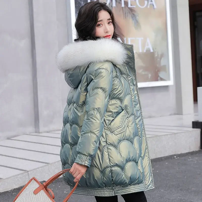 

Thickened Cotton Coats Fashion Long Parka Women Jacket Korean Loose New Fashion Waterproof Warm Clothing M-3XL