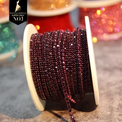 Gold Rhinestone Tassel Chain Roll with Crystal Ribbon Trim - SS16 (Amethyst)