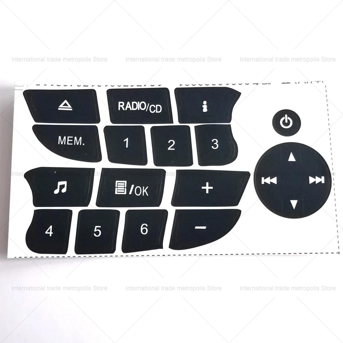 르노 클리오 및 메간 2009-2011 CD 라디오 오디오 단추 수리 데칼 스티커, 1 개