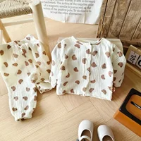 2024 Autumn New in Kids Baby Girls Boys Pajamas Set - Infant Cartoon Top + Pants , Toddler Sleeping Clothing 2pcs 0-24M 4