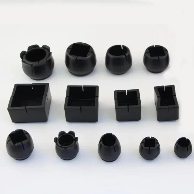 4pcs Black Table Chair Leg Mat Silicone Non-slip Table Chair Leg Caps Foot Protection Bottom Cover Pads Wood Floor Protectors 2
