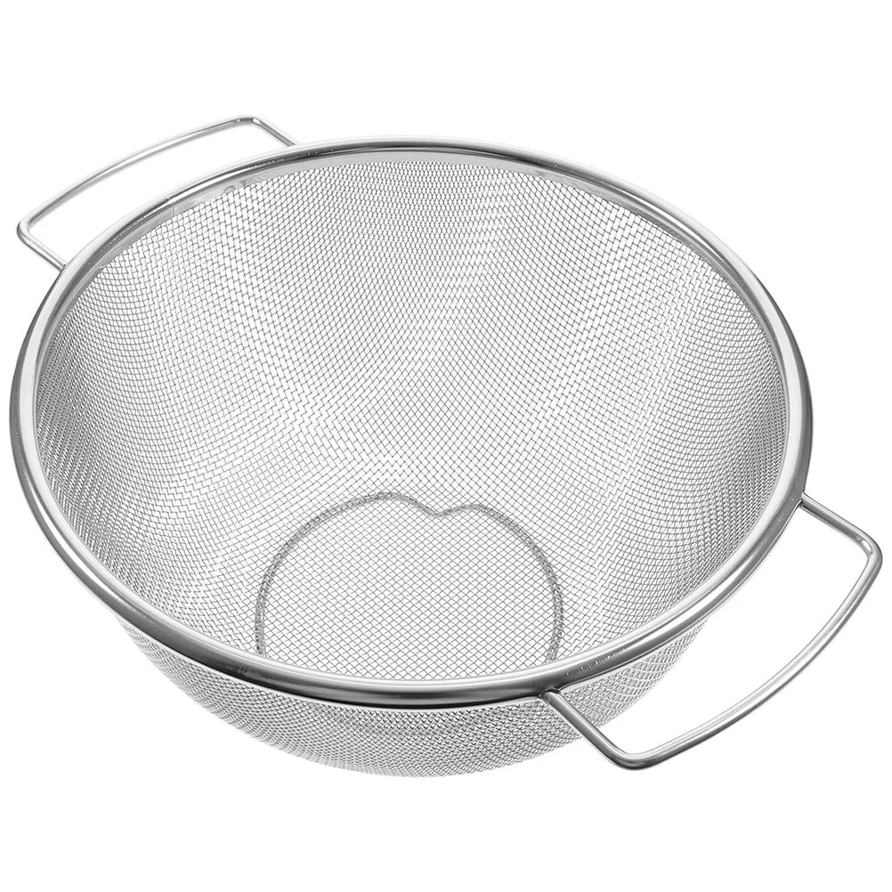 

Drain Basket Vegetable Mesh Strainer for Kitchen Water Filter Rice Washer Bowl Colander with Handle Stainless Steel