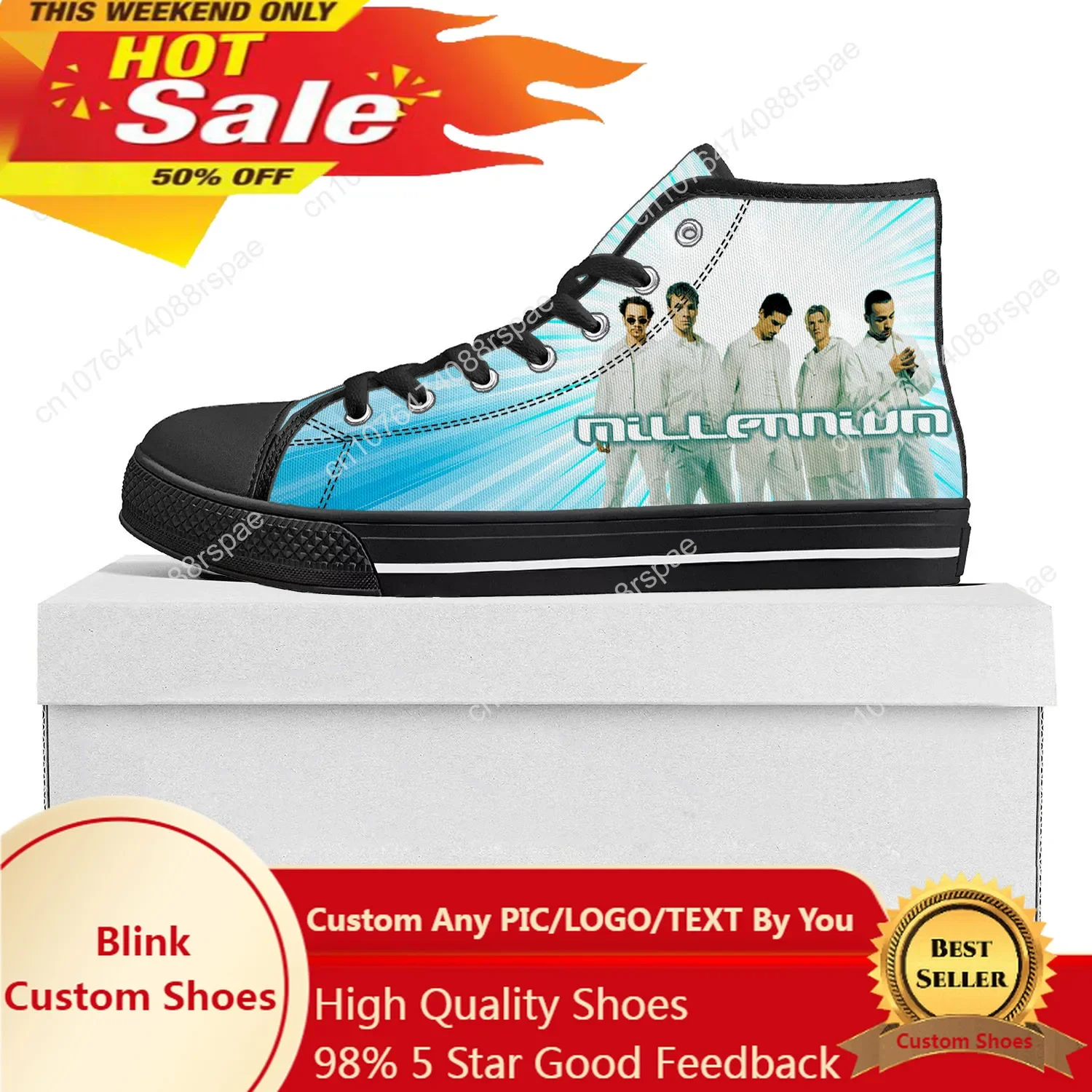 Backstreet Boys Pop Band Bsb Fashion High Top High Quality Sneakers Mens Womens Teenager Canvas Sneaker Couple Shoe Custom Shoe