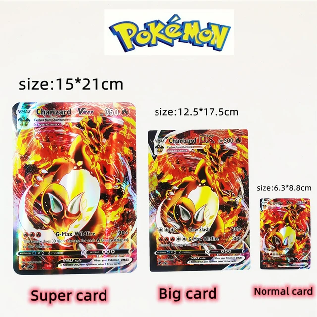 Pokemon Cards Jumbo Charizard  Big Pokemon Card Big Pokemon - Pokemon  Cards Pikachu - Aliexpress