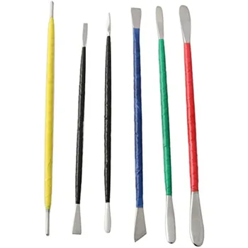Longdex 6PCS Double Head Stainless Steel Clay Sculpture Tools Set for Pottery Art Carving with Engraving Design Ideal for Folk 1