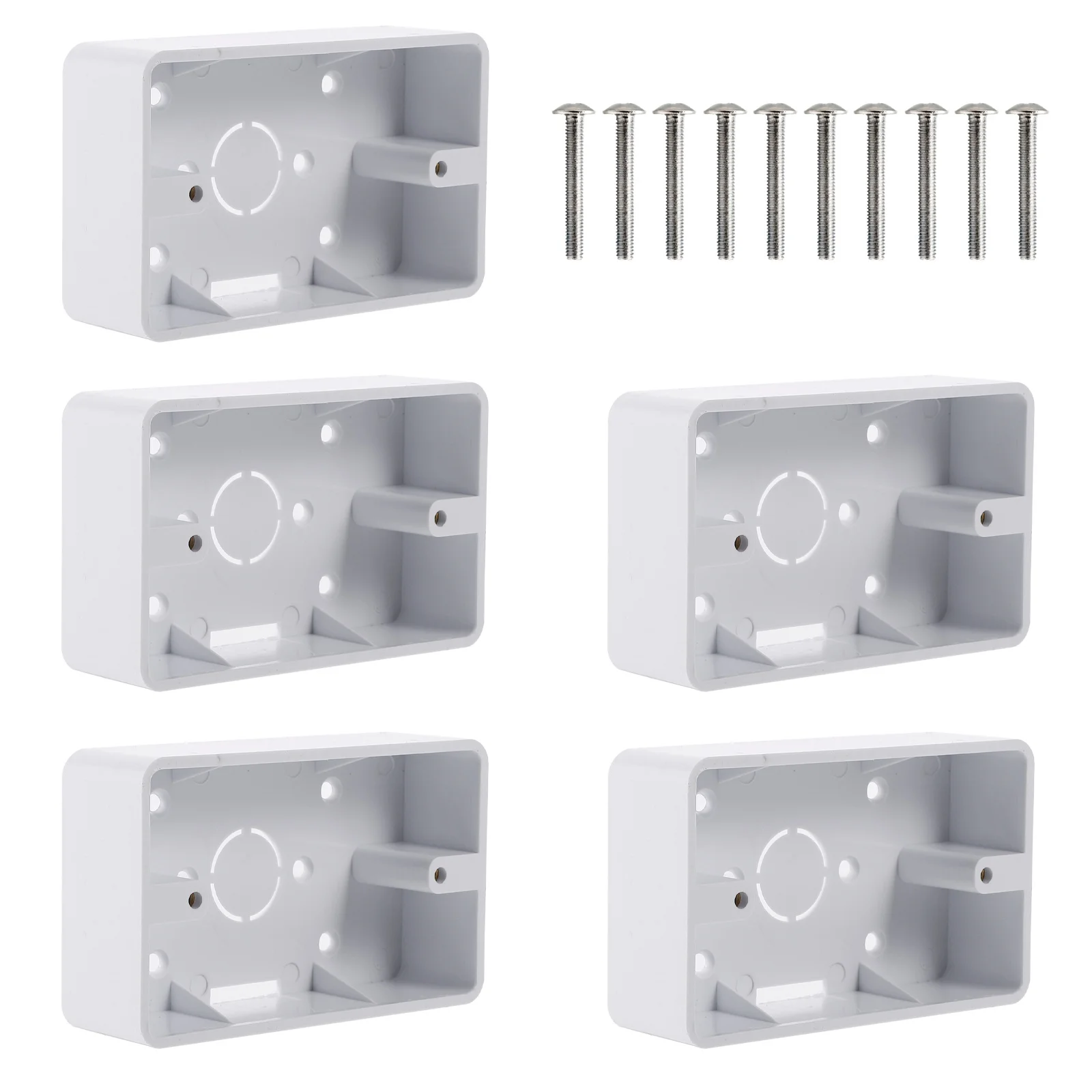

5 Pcs Junction Box Wall Socket Boxes Installation Flame Retardant Single Abs External Work