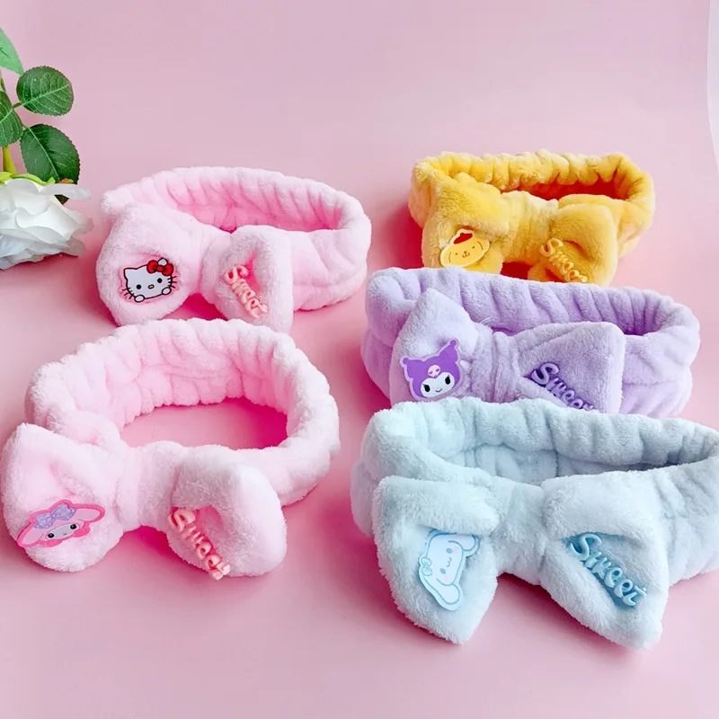 

New Cartoon Embroidery Face Wash Headband Sanrio Kouromi Pack Mask Hair Accessories Cute and Sweet Headband Sports Band Soft