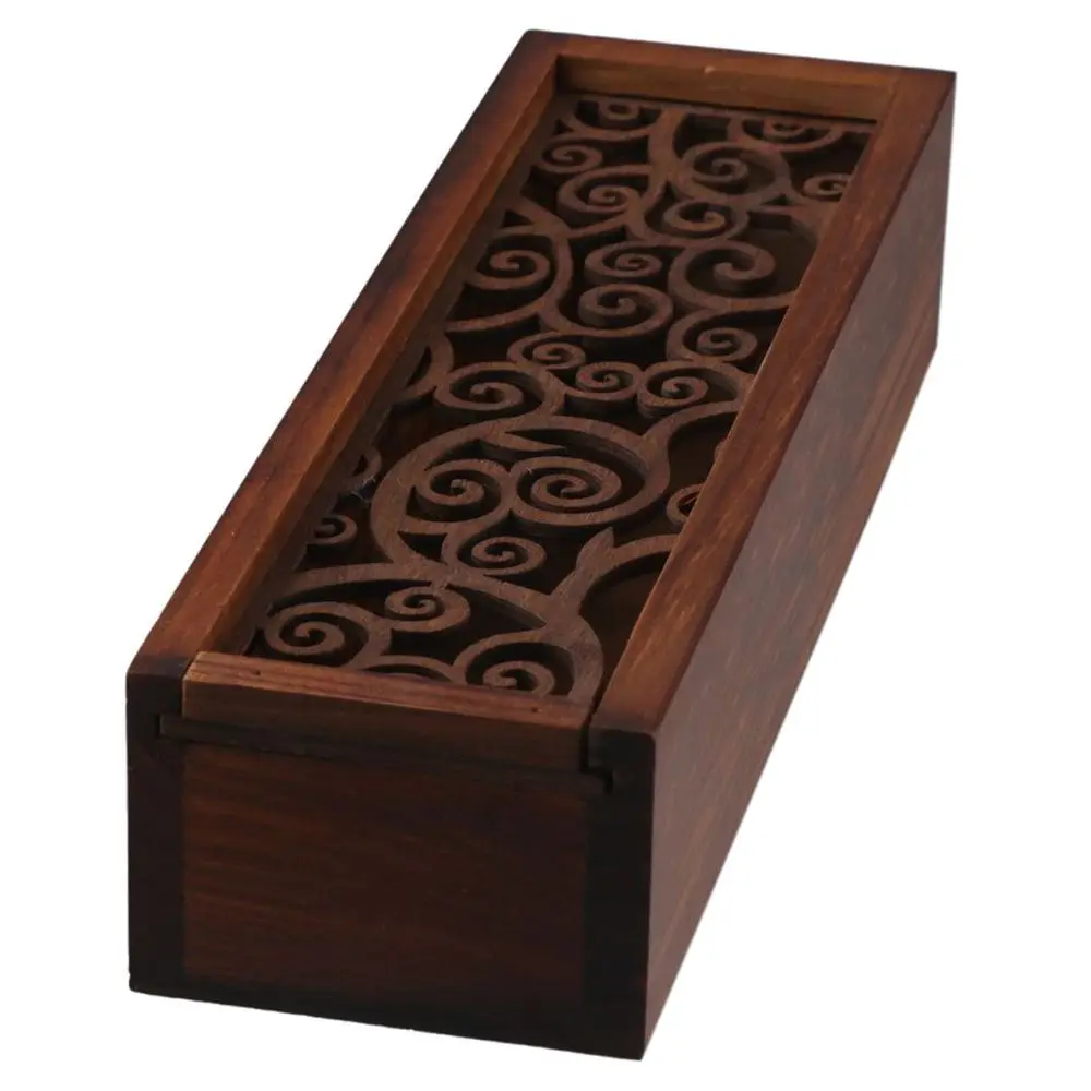 

Wooden Wooden Storage Box Wood Color 7.67*2.36*1.61 Inches Desktop Stationery Storage Wooden Jewelry Box Office