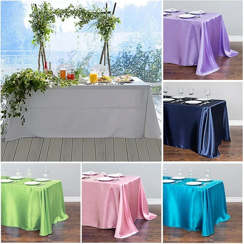 

Reusable Tablecloths Wedding Party Rectangle Washable Polyester Fabric Table Cloth Outdoor Picnics Courtyard Parties Decor