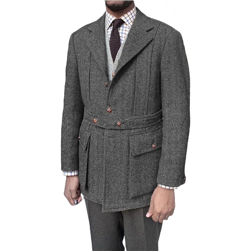 Herringbone Tweed Norfolk Jacket Amazon Men's Suit Herringbone