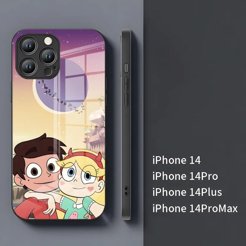 Cartoon Star Vs The Forces Of Evil Phone Case Per Iphone 15 14 Pro 13 12 11 Mini Xr Max 6 8 7 Plus Se 2022 Glass Design Cove
