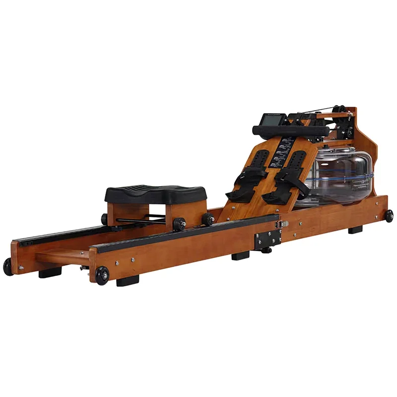 Factory Fold Wooden Style Water Rowing Machine Cardio Exercise Training Fitness row erg Equipment Rower Machine