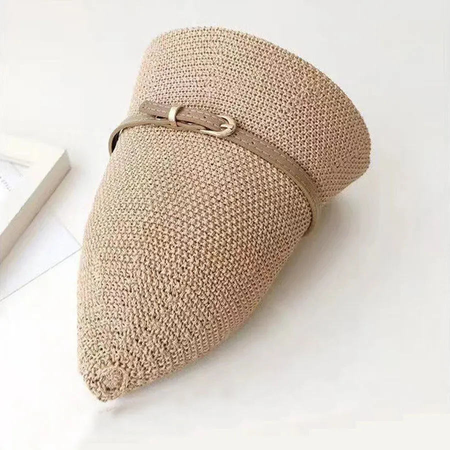 hats for women Sun protection all-match fisherman hat woven women's knitted hollow casual travel to make the face look smaller
