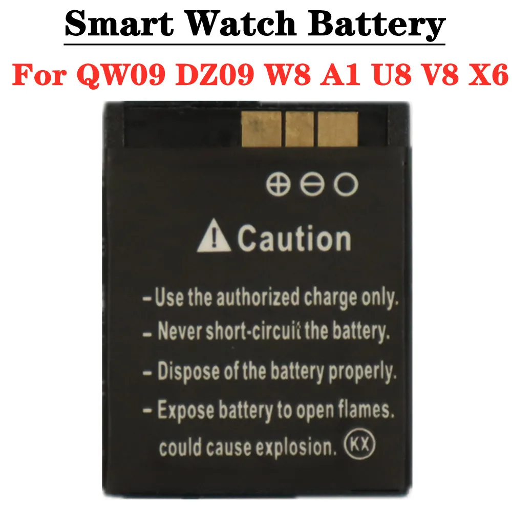 

Smart Watch Battery For QW09 DZ09 W8 A1 U8 V8 X6 Smartwatch Battery LQ - S1 3.7V 380mah High Quality Rechargeable Battery