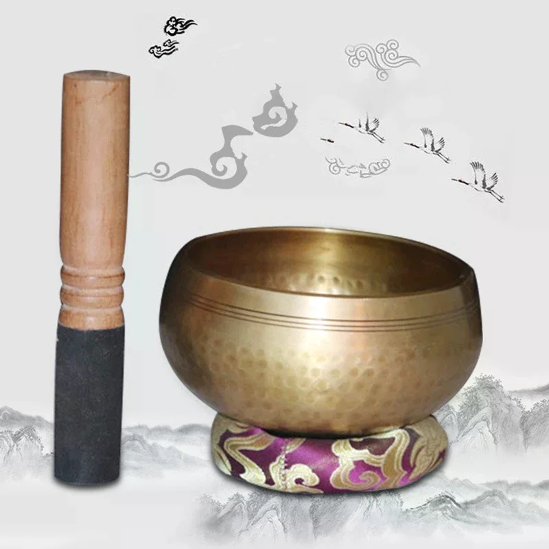 1 set di ciotole tibetane -100% martellato a mano in Nepal Ciotola sonora per meditazione, yoga, chakra, accessori per meditazione - immagine 3